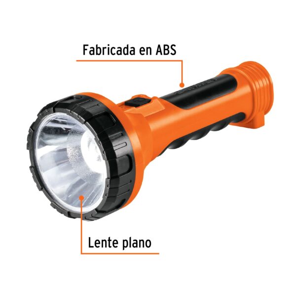 Linterna plástica 1 LED 200 lm recargable