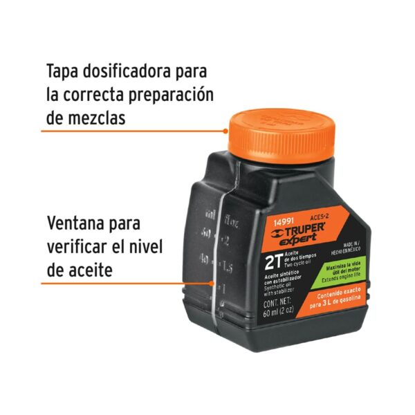 Aceite sintético para motor de 2 tiempos, 60 ml