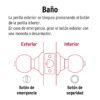 BALT-LB-BP+D3 Cerradura tipo esfera, tubular, baño, brillante, Basic