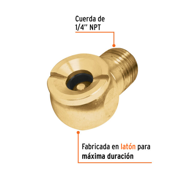 Cabeza infladora de llantas, macho, cuerda 1/4 NPT, Truper