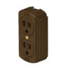 Contacto de sobreponer dúplex 2 polos+ tierra, café, Volteck