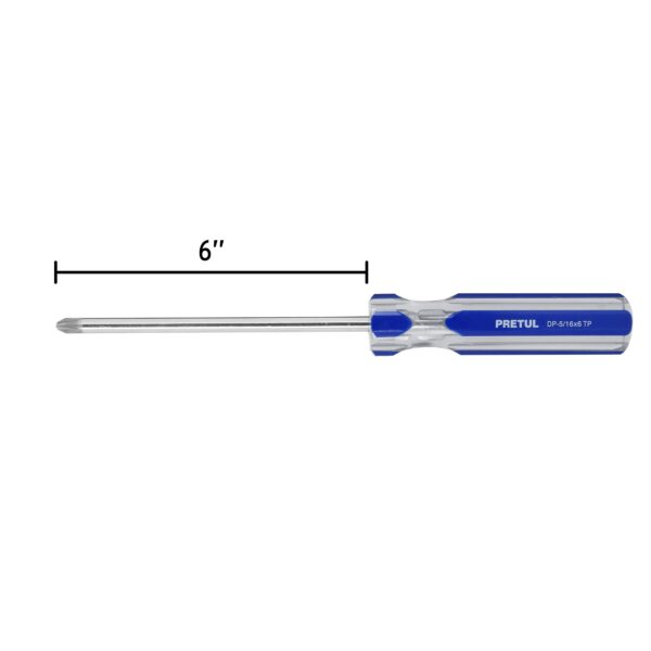 Desarmador de cruz 5/16 x 6' mango de PVC, Pretul