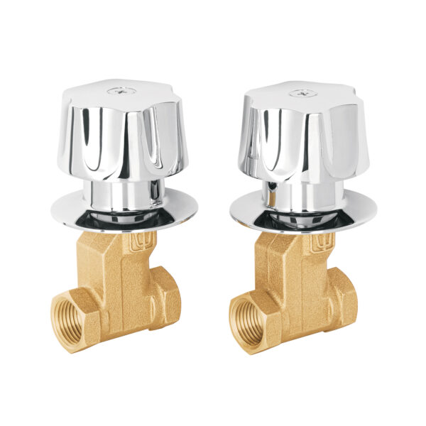 E-052 Juego llaves empotrar roscables, maneral metálico, Foset