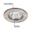 Luminario redondo satín spot fijo, lámpara no incluida