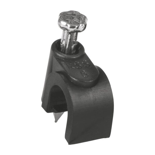 Bolsa con 20 grapas negras para cable redondo