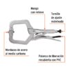Pinza de presión 6' tipo 'C' con mordaza autoajustable