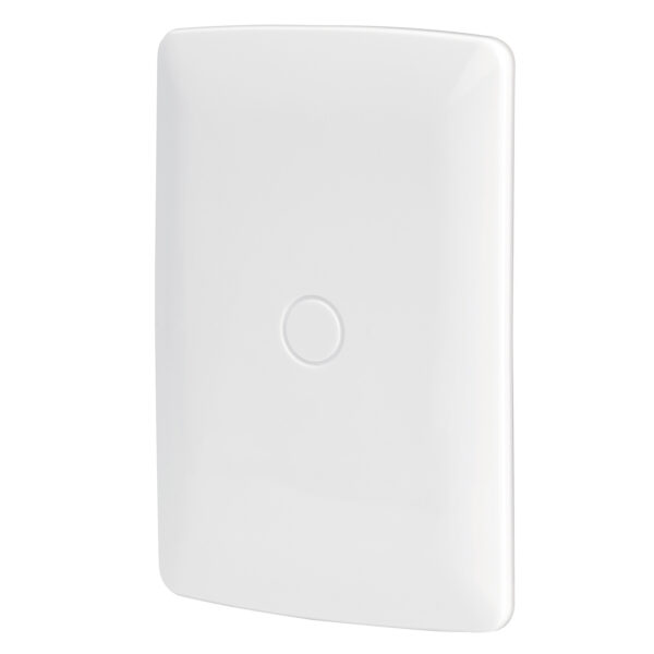 Placa de ABS, ciega, línea Italiana, color blanco, Volteck