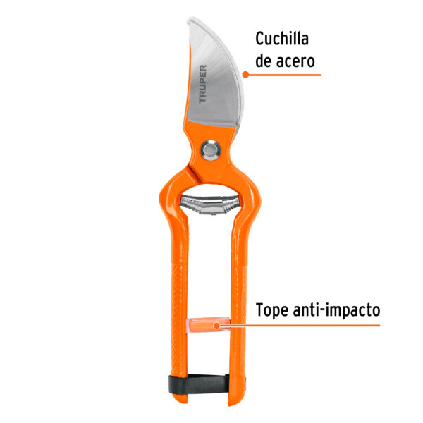 Tijera para poda 9-1/2' forjada cuchilla de paso, Truper